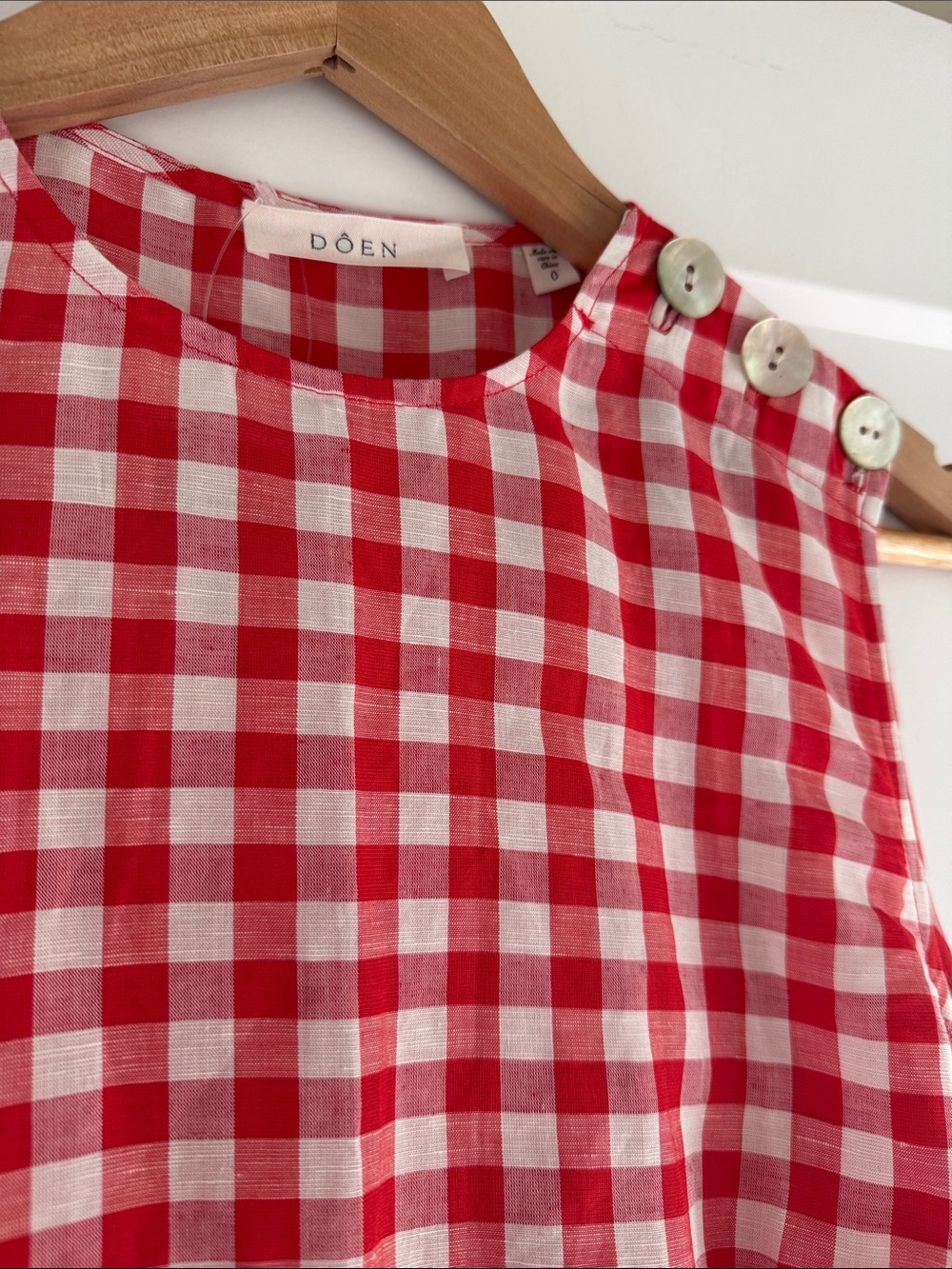 NWT Doen Scarlet Marilyn Gingham Dress - Picture 2 of 4